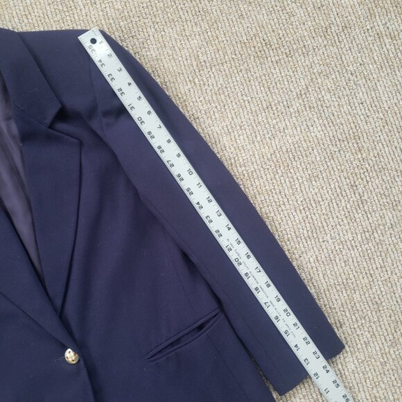 Vintage 80s Navy Blazer Women's 8 - Picture 8 of 11